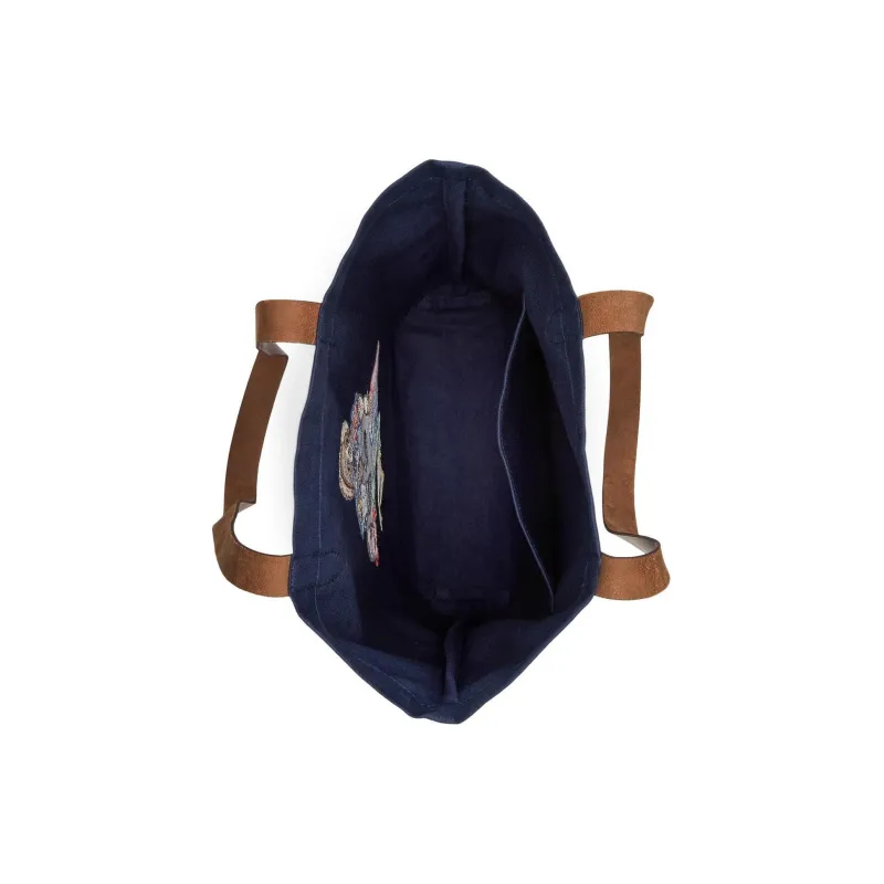 Polo Ralph Lauren Fabric Tote Bag Shopping Bag Shoulder Bag Handbag Large Size Unisex Marine Blue-3