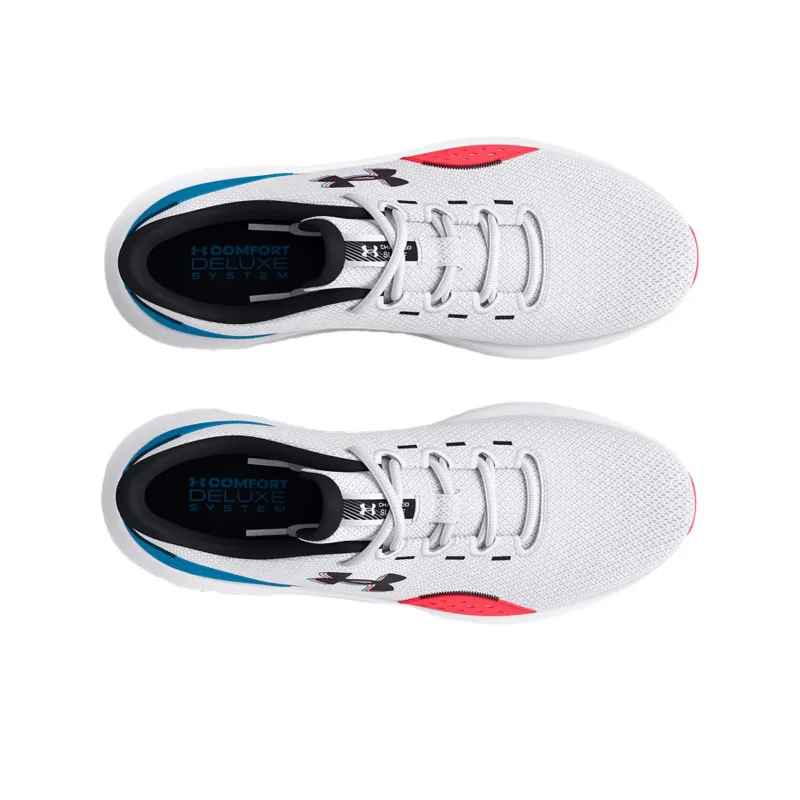 Under Armour Slip Resistant Running Shoes Men's White Red Blue-3
