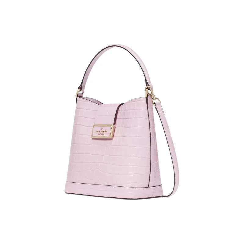 Kate Spade Cow Leather Bucket Bag Portable Crossbody Bag Shoulder Bag Women's Quartz Pink Red-1