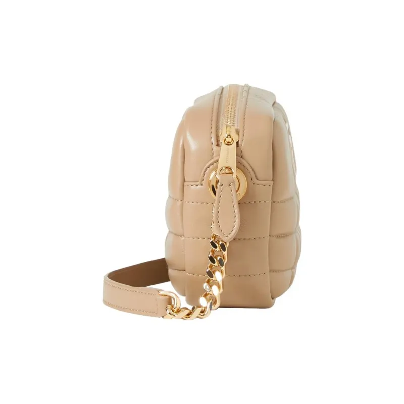 Burberry Quilted Leather Mini Lola Camera Bag Oat Beige/Gold tone-1
