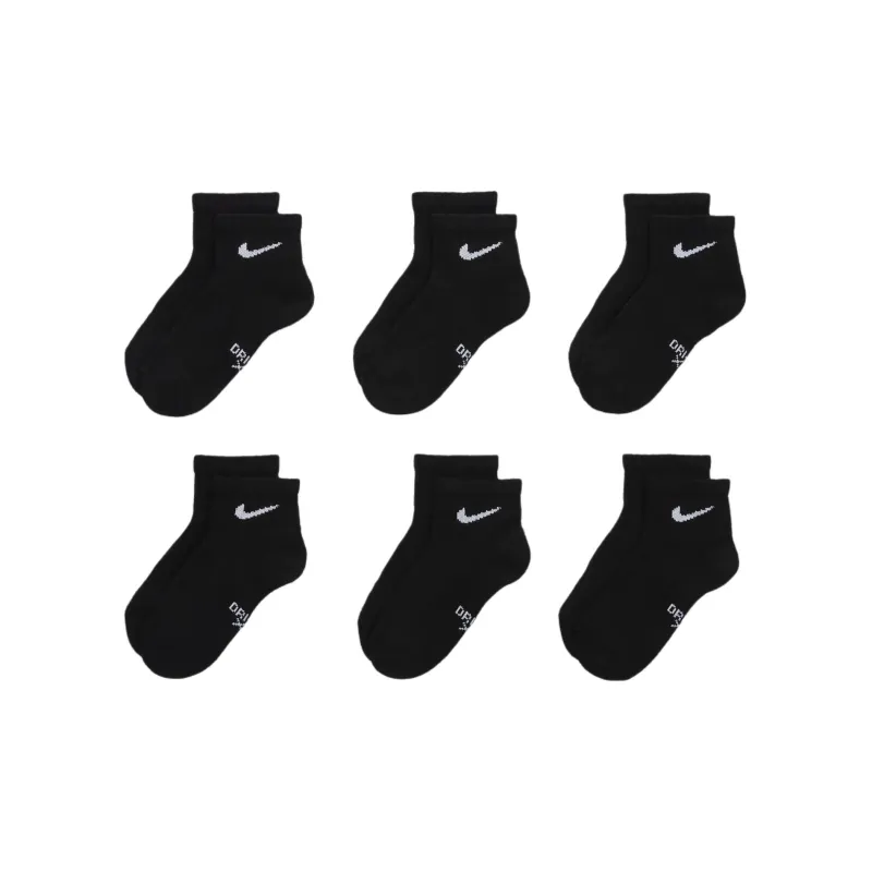 Nike Dri FIT Performance Basics Little Kids' Quarter Socks 6 Pairs-0