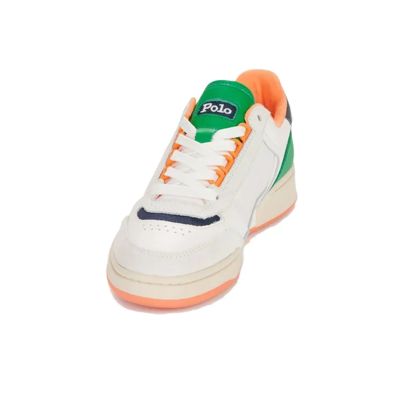 Polo Ralph Lauren Court Sneakers Low Top Skateboard Shoes Men's White Green-3