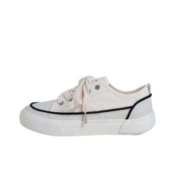 MINGKUANG Trendy Chanel-Inspired Box Anti-Slip And Wear-Resistant Warm Low-Top Canvas Shoes Women's