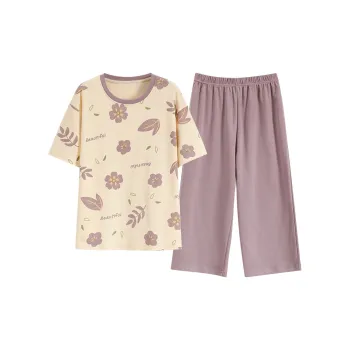 Pretty Lady Pajama Set Women's Apricot Purple
