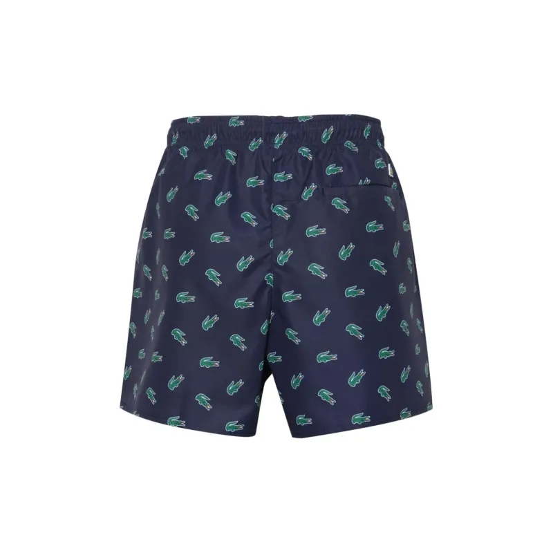 LACOSTE Crocodile print Drawstring Swim Shorts-1