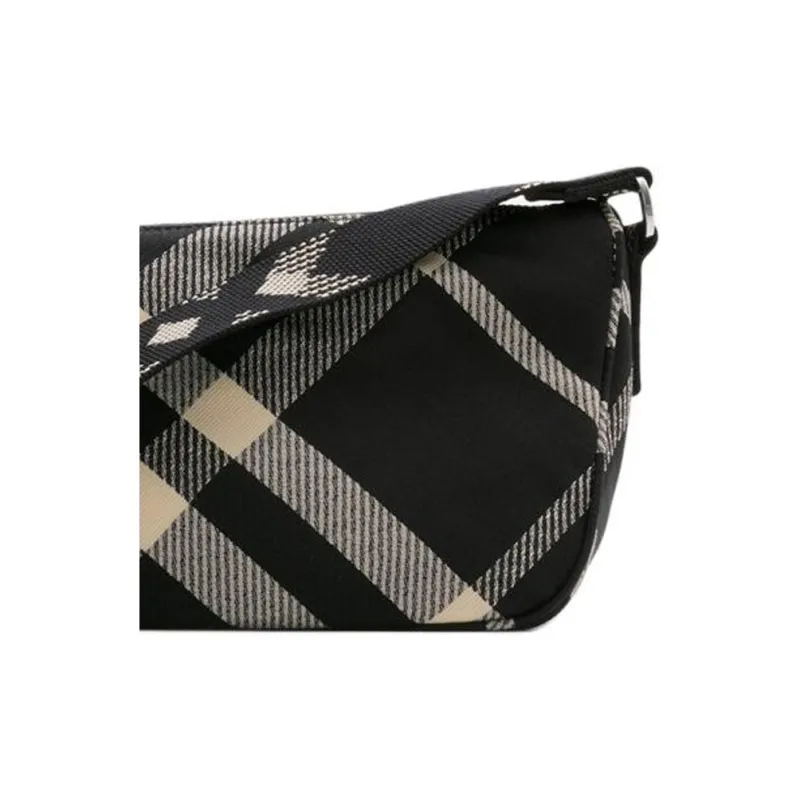 Burberry Shield Cotton With Polyester Shoulder Bag, Crossbody Bag Small Size Men's Black-4