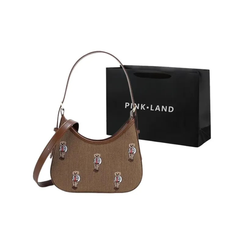 PINK·LAND PU Baguette Bag Shoulder Bags Regular Women's Ecru/Khaki-6