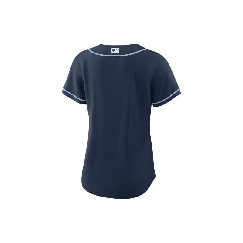 Nike MLB Collaboration Tampa Bay Rays Baseball Jacket Women's Marine Blue-1