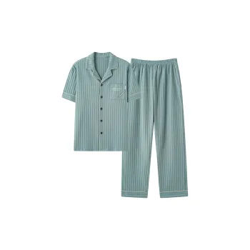 CAIHENGTONG Pajama Set Men's Peacock Green