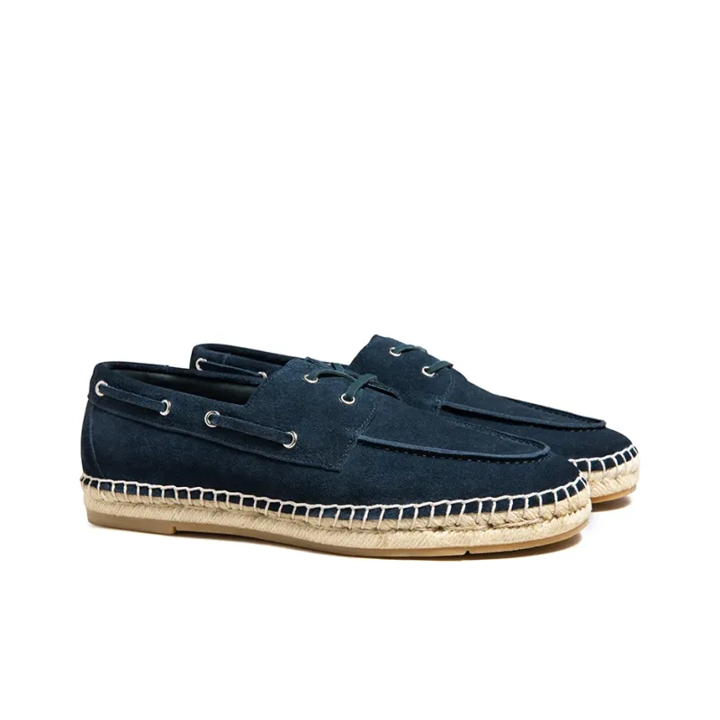THOM WILLS Trendy Versatile Slip on Suede Espadrilles Casual Shoes Men's Dark Blue-1