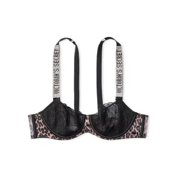 VICTORIA'S SECRET Bra Women's Black Leopard Print