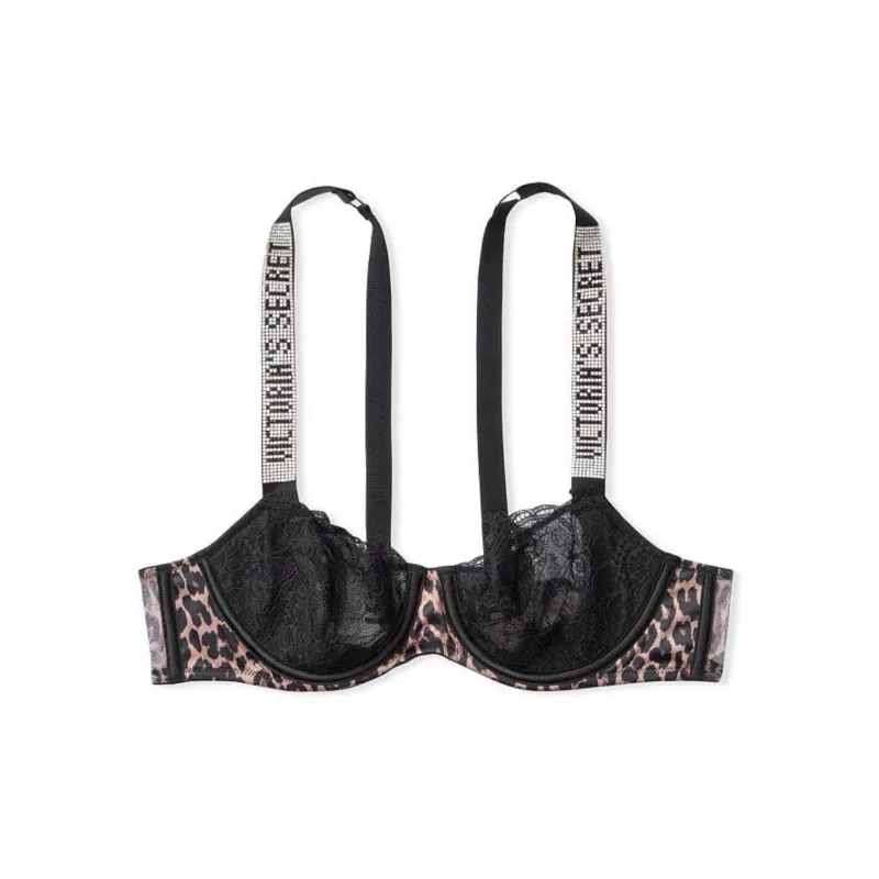 VICTORIA'S SECRET Bra Women's Black Leopard Print-0