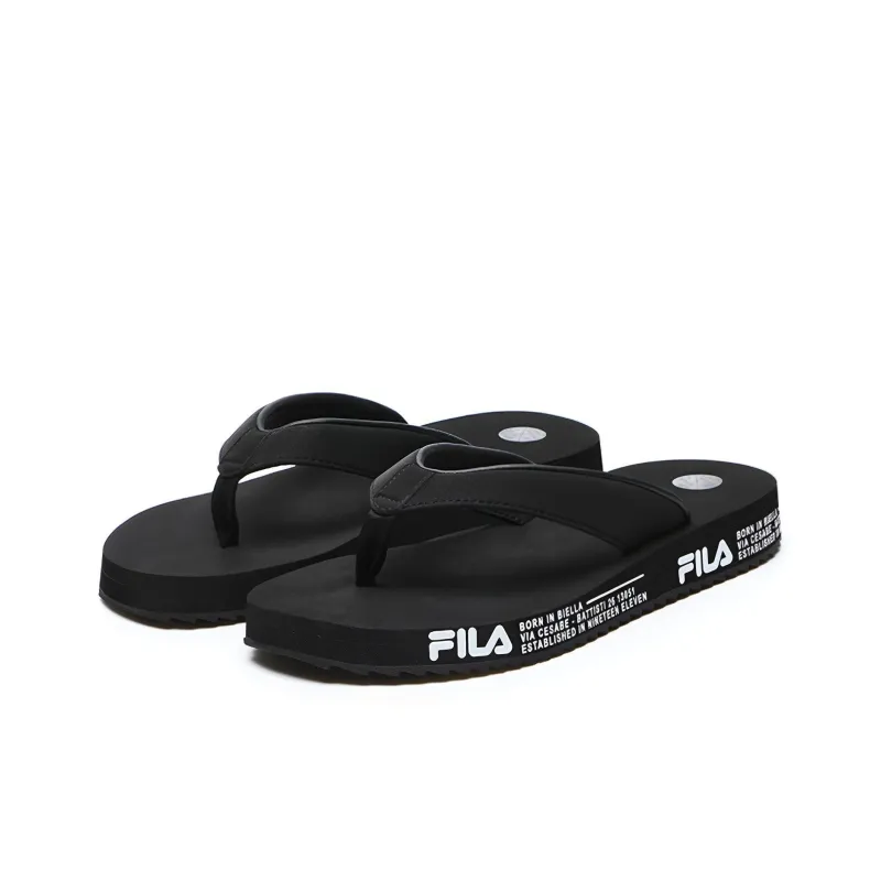 FILA TREVI Rubber Sole Slip Resistant Flip Flops Women's Black-1