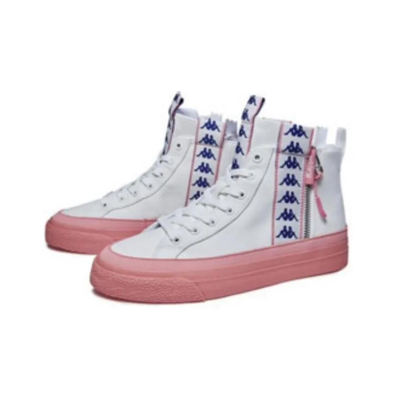 Kappa Coverage High Top Canvas Shoes Women's Korean White-2