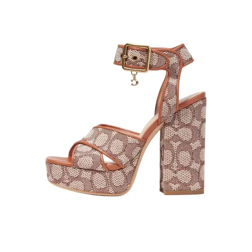 COACH Nelly Strap Sandals 12cm Women's Cocoa