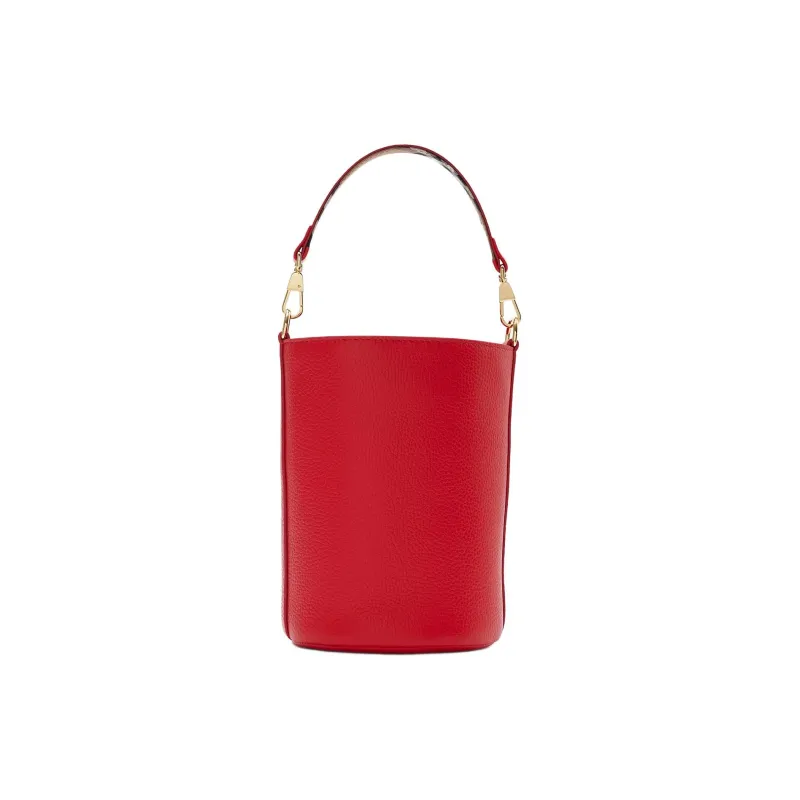 Burberry Grain Calfskin Bucket Bag, Handbag, Shoulder Bag, Crossbody Bag Trumpets Women's Bright Red-2