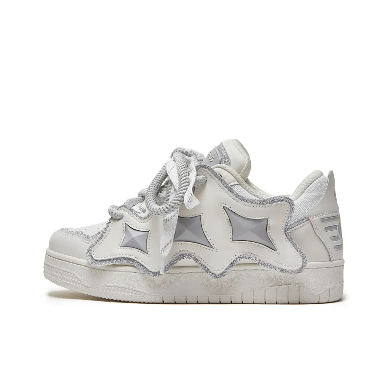 Hong Kong Meng Skateboard Shoes Unisex Low Top White/Pink-0