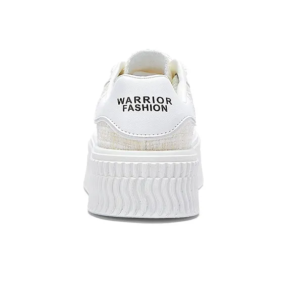 Warrior Chanel-Inspired Woven Tweed Anti-Slip And Wear-Resistant Lightweight Low-Top Canvas Skateboard Shoes Women's-5