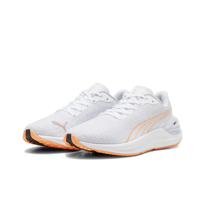 PUMA Electrify Nitro 3 Slip Resistant Low Top Running Shoes Women's White Gray Orange-2