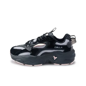 Angela Chunky Sneakers Women's Low Top Obsidian Black/Rose Pink