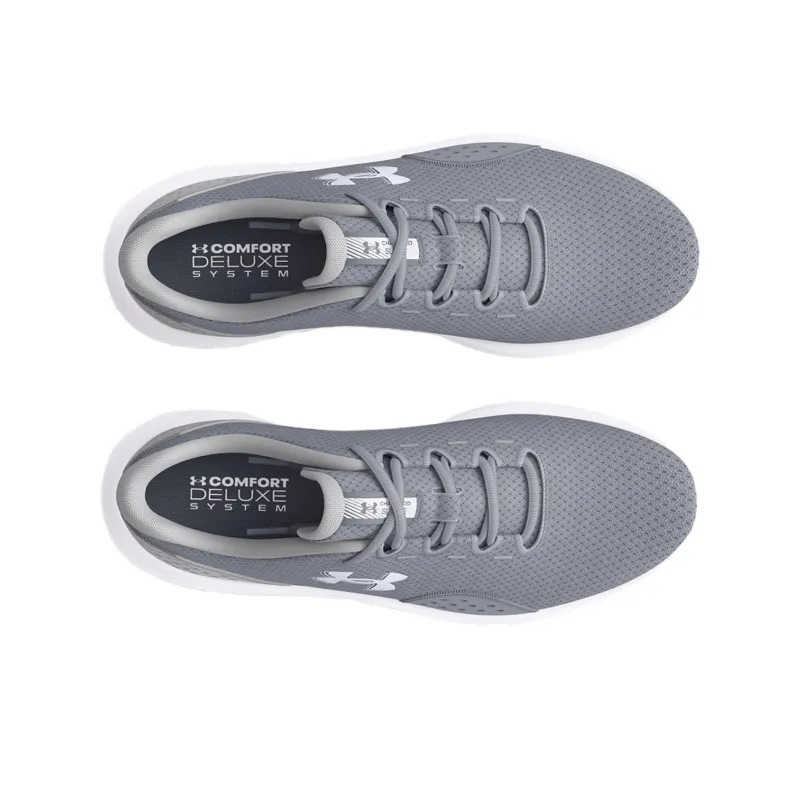 Under Armour Slip Resistant Low Top Running Shoes Men's Gray White-3