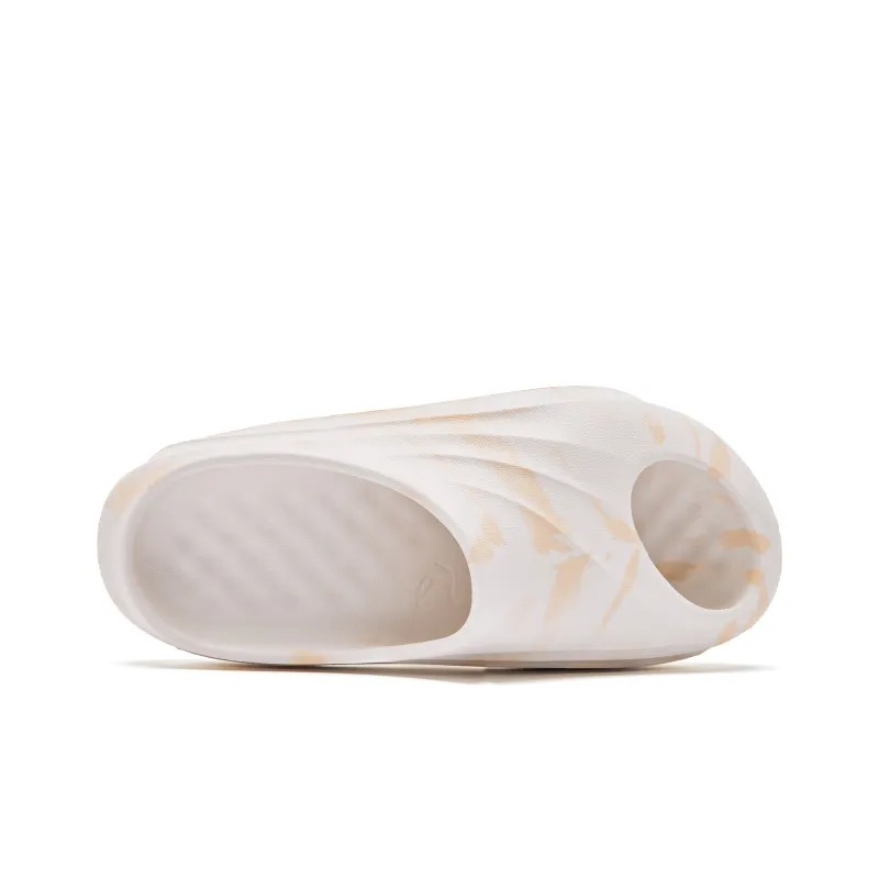 QIAODAN Gravitational Drag Quiet Slip Resistant Abrasion Resistant Quick Dry Slide Slippers Women's White Orange-3