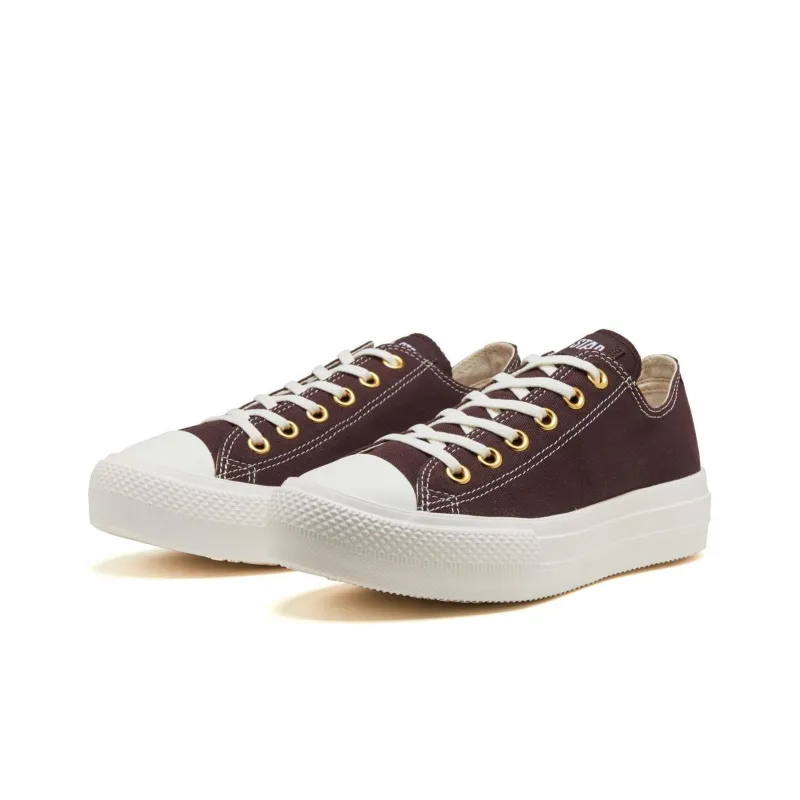 Converse All Star Light Plts Ge O Lightweight Low Top Canvas Shoes Women's Brown Japan Version-2