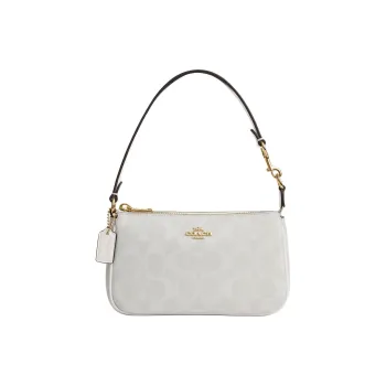 COACH Nolita Signature Coated Canvas Shoulder Bag Handbag Mahjong Small Size Women's Chalk White