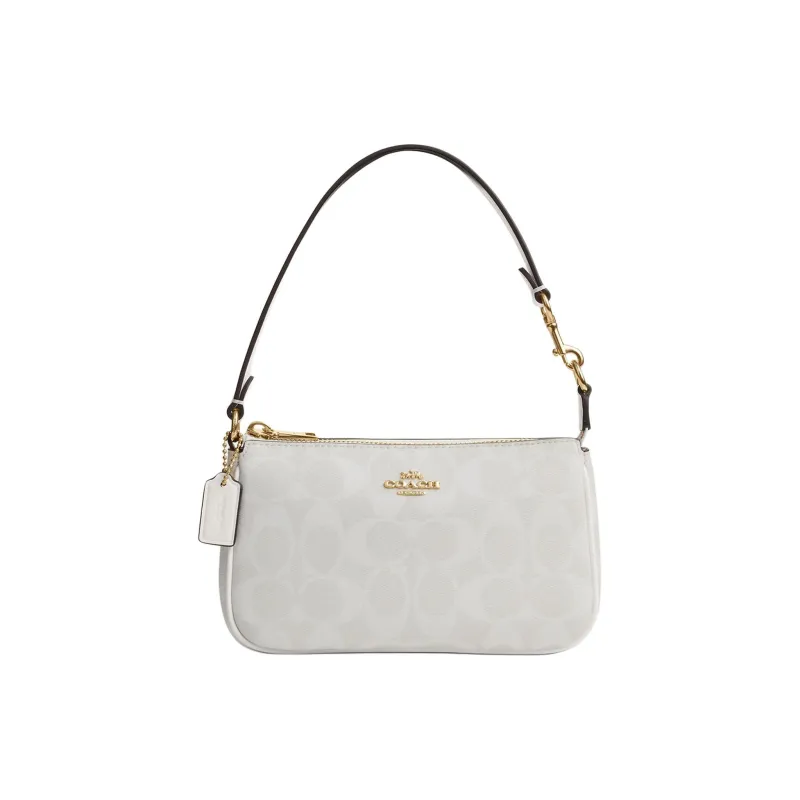 COACH Nolita Signature Coated Canvas Shoulder Bag Handbag Mahjong Small Size Women's Chalk White-0