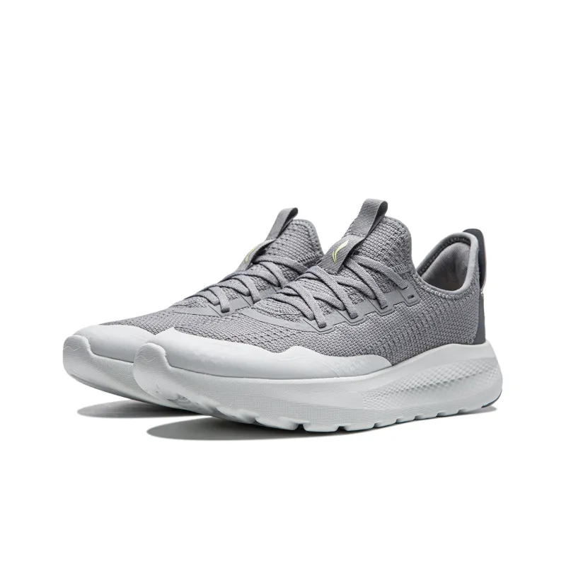LiNing Cloud Ease Slip On Non-slip Wear-resistant Shock Absorption Low-Top Casual Shoes Men's Gray White-3