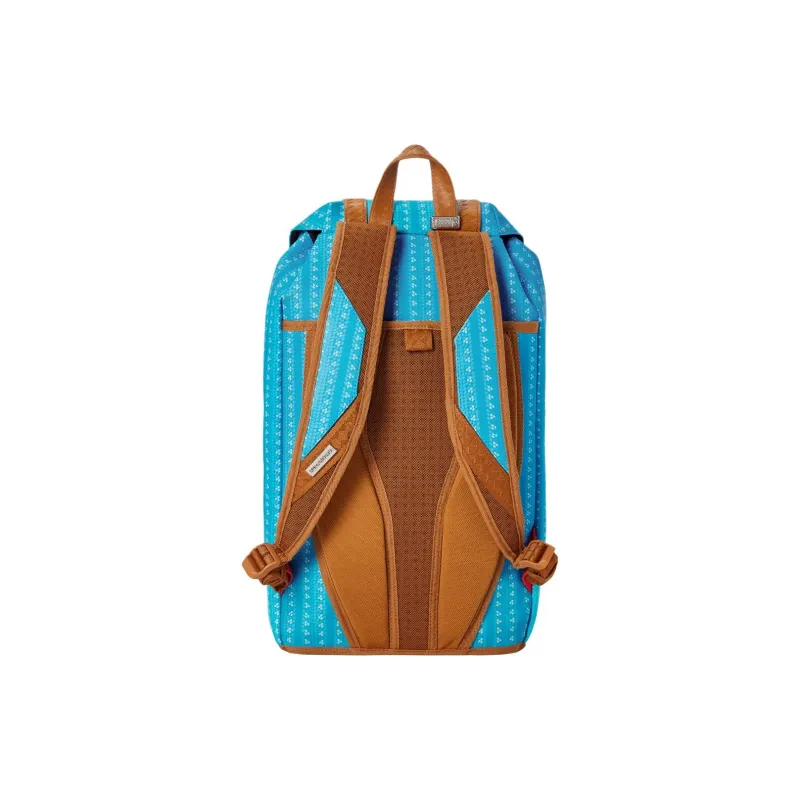 SPRAYGROUND Solid Color Leather Water-Resistant Fabric Backpack Unisex Turquoise-4