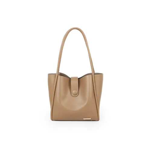 CHISIY Artificial Leather Bucket Bag, Shoulder Bag, Handbag, Shoulder Bag Large Size Women's Bee Yellow Brown