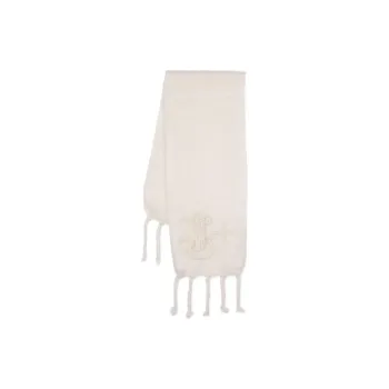 JIL SANDER Logo Intarsia Knit Fringed Scarf