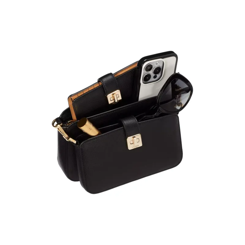 Kate Spade Grain Leather Shoulder Bag, Crossbody Bag Women's Black-2