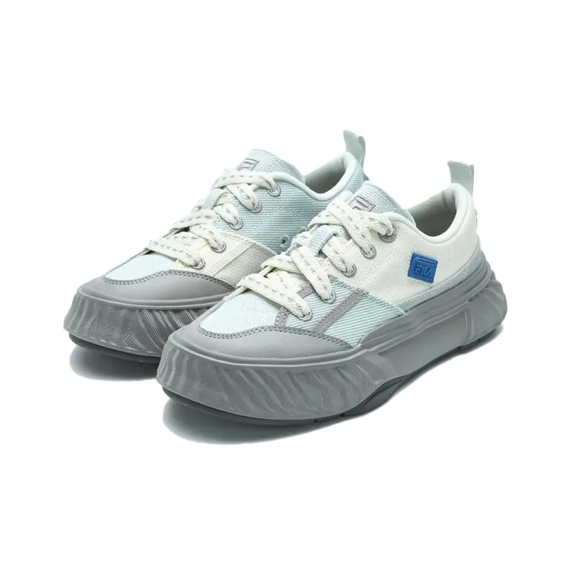 FILA Fosso Breathable Low-Top Canvas Shoes Women's White Gray-1