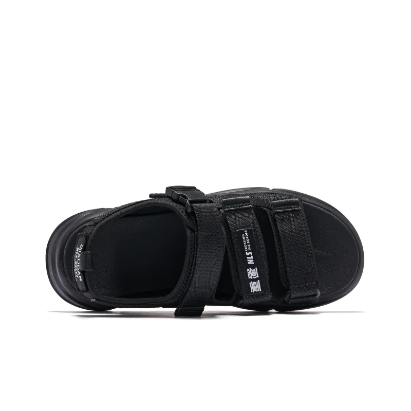 QIAODAN Beach Sandals Men's Black-3