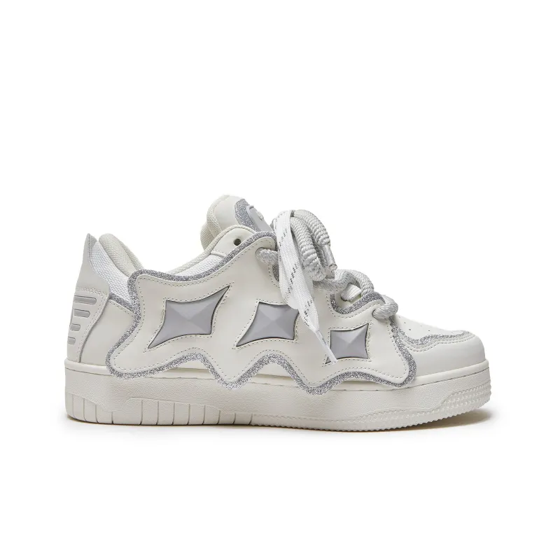 Hong Kong Meng Skateboard Shoes Unisex Low Top White/Pink-1
