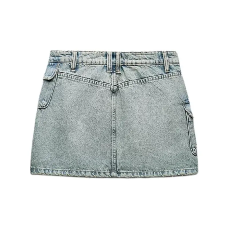 ZARA Denim Short Skirts Women's Blue-1