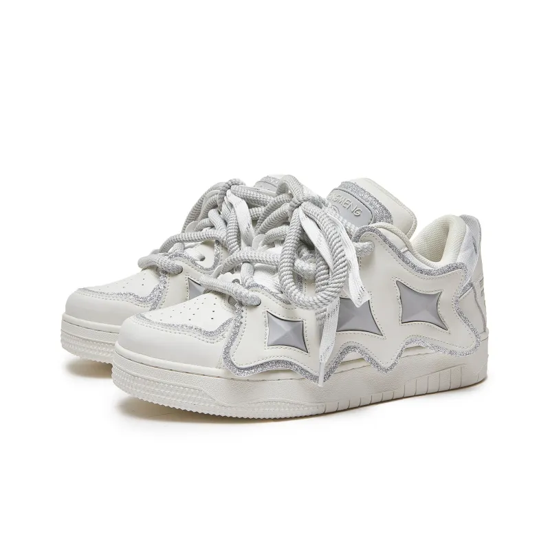 Hong Kong Meng Skateboard Shoes Unisex Low Top White/Pink-2