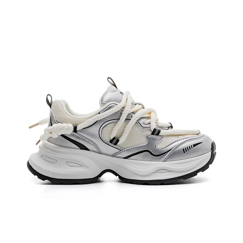 RENBEN Abrasion Resistant Breathable Coverage Balance Height Increasing Low Top Chunky Sneakers Unisex-1