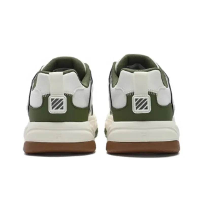 FILA FUSION BANK II Slip Resistant Shock Absorbers Low Top Skateboard Shoes Women's White Green-3
