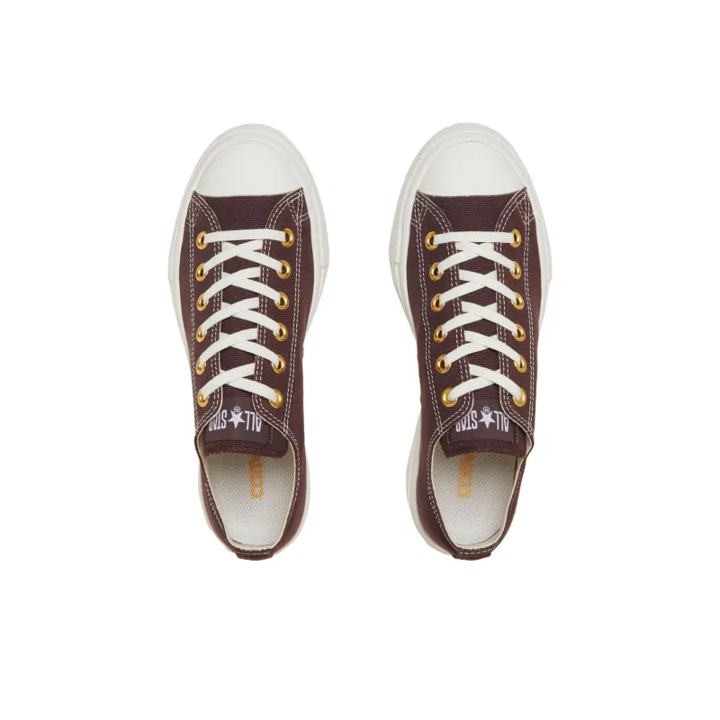 Converse All Star Light Plts Ge O Lightweight Low Top Canvas Shoes Women's Brown Japan Version-3