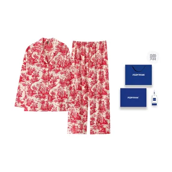 Floating Light Islands Pajama Set Men's Box Red