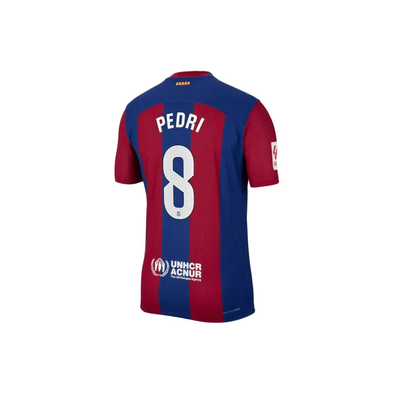 Nike Pedri Barcelona 2023/24 Match Home T-Shirt Men's Blue Red-1