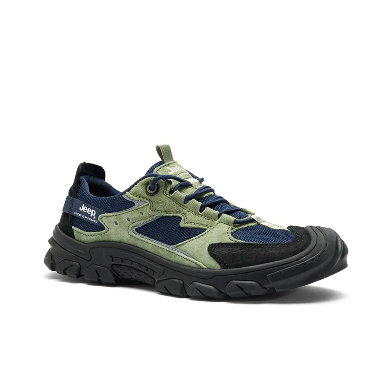 Jeep Cushioned Anti Slip Wear Resistant Breathable Lightweight Hiking Trekking Shoes Women's Pine Green Blue-2