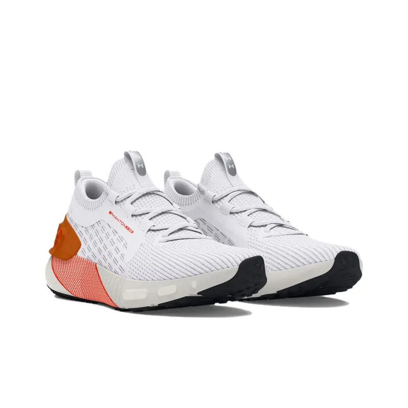 Under Armour HOVR Phantom 3 Slip Resistant Low Top Running Shoes Men's White Orange-2