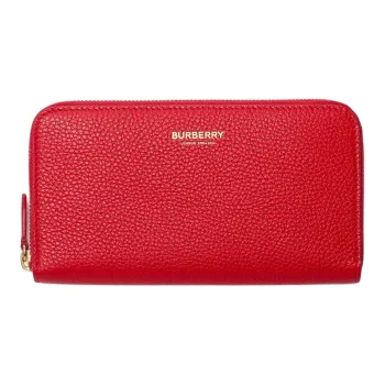 Burberry Cow Leather Wallet Women's Bright Red