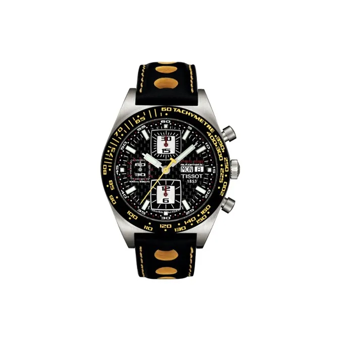 TISSOT Automatic Mechanical Movement Men's Watches Watch 41mm Black Dial Stainless Steel Case Cow Leather Strap-0