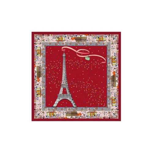 LONGCHAMP Silk Scarves Women's Red