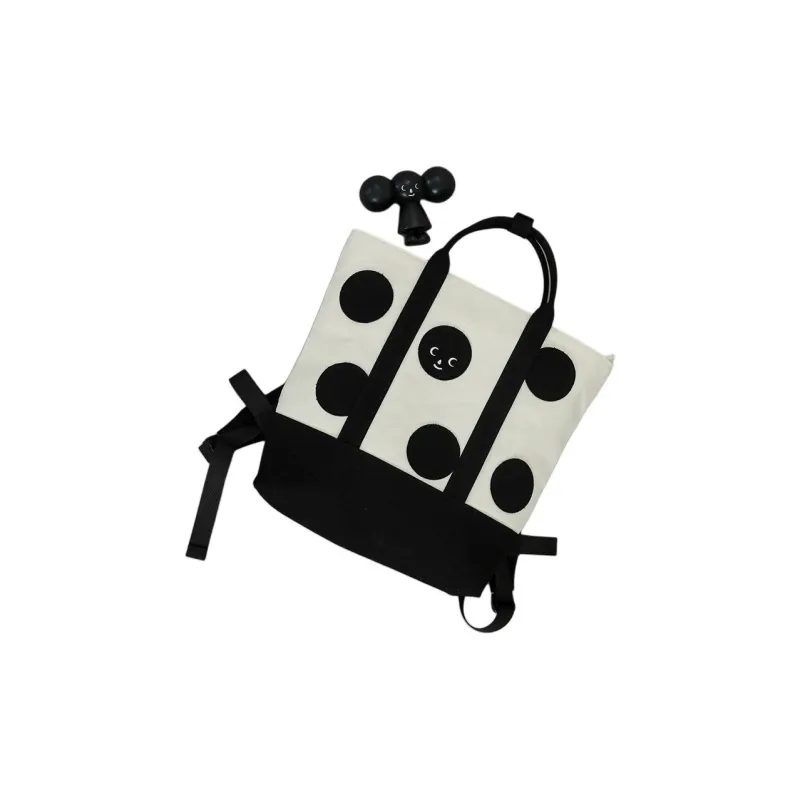 TYAKASHA Cotton Backpack Tote Bag Shopping Bag Shoulder Bag Handbag Medium Size Women's Ecru-5